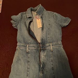 Brand new never worn Alice and Olivia jeans jumpsuit